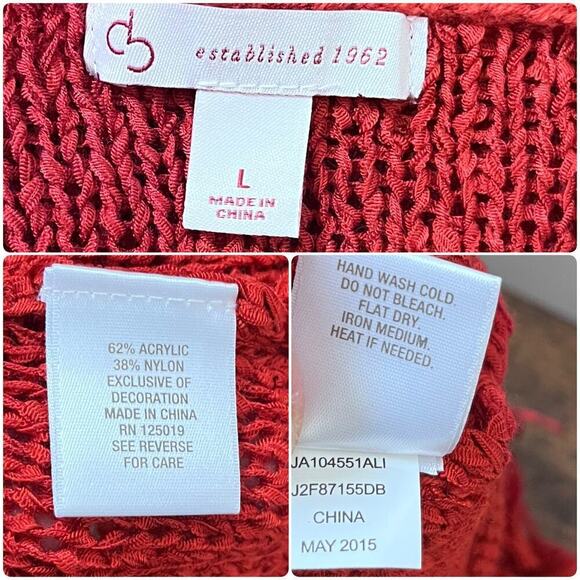 Crochet Open Knit Beaded Embellished Fringe Trim Tunic Micro Mini Dress Large - Picture 8 of 9